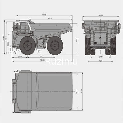 Самосвал 783kW минирования SRT95C нагружает емкость 95t для материального перехода
